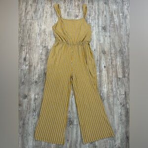 Known Supply Archie Jumpsuit in Caramel Stripe Size Medium